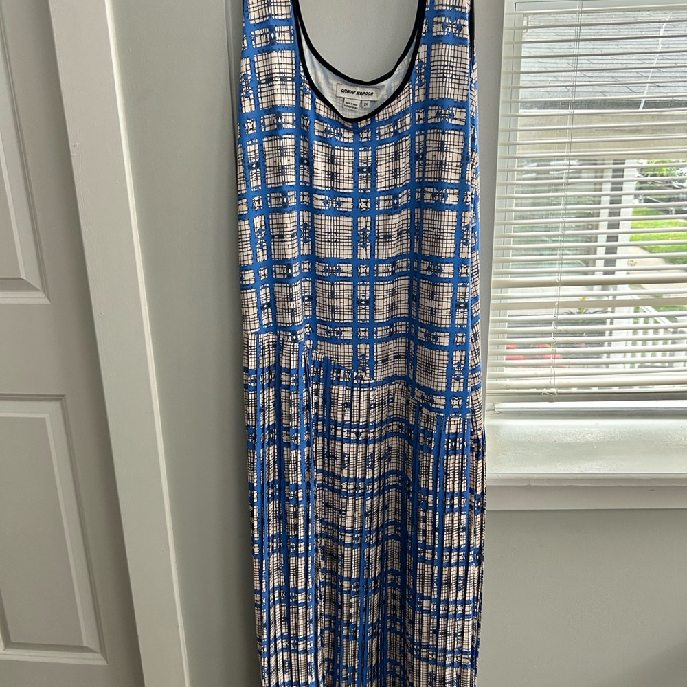 Anthropologie Druv Khapoor Sleeveless Blue Midi Dress 2X
